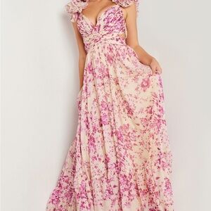 Jovani size 6 24139 Pink Floral Gown